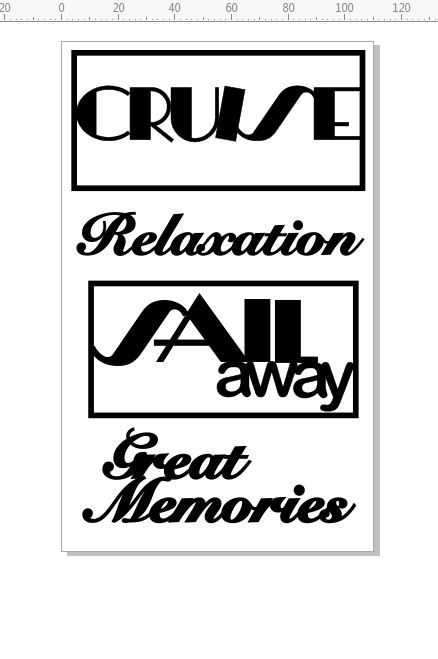 cruise 'sail away'relaxation,  110 x 180mm. min buy 3